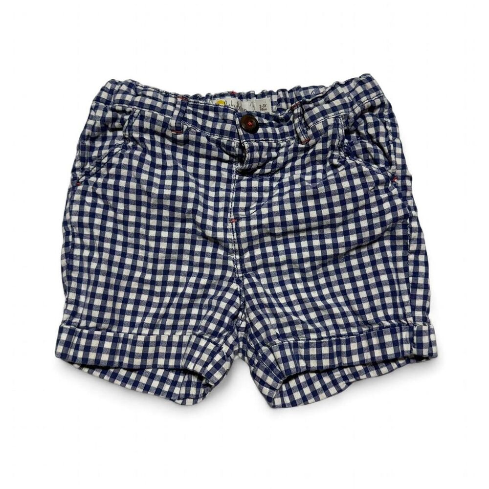 Baby Boden Toddler Boys Blue Gingham Check Shorts Size 2-3Y